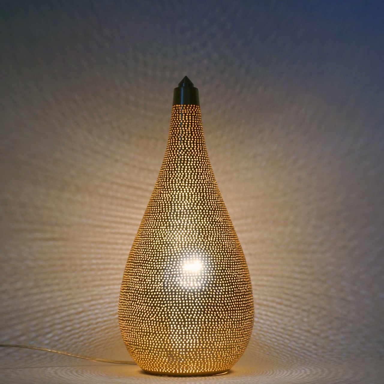 Tischlampe Kibe Dots M 39cm goldfarben Handwerk sweet mint