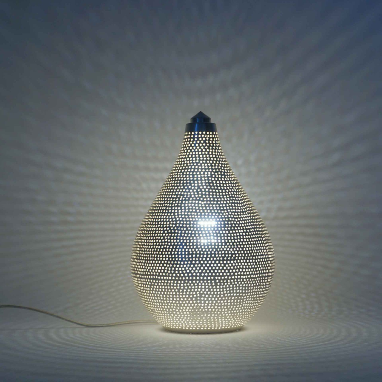 Tischlampe Kibe Dots S 25cm versilbert Handwerk sweet mint